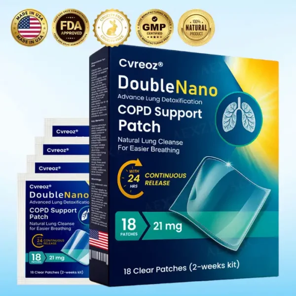 ✅🍀🍀 Official Store: Cvreoz® DoubleNano COPD Support Patch -🍀 Natural Lung Cleanse for Easier Breathing 🫁
