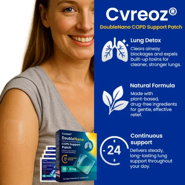 ✅🍀🍀 Official Store: Cvreoz® DoubleNano COPD Support Patch -🍀 Natural Lung Cleanse for Easier Breathing 🫁