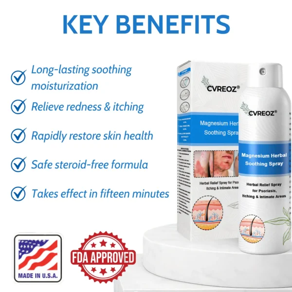 Cvreoz® Magnesium Herbal Psoriasis Spray 👨‍⚕️ FDA Approved