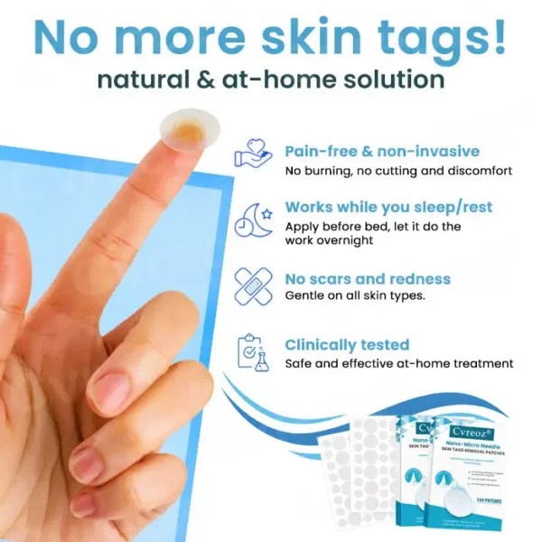 ⚡LIMITED DISCOUNT 40% OFF ON ALL ITEMS ⚡- Cvreoz® Nano-Micro Needle Skin Tags Removal Patches  | No More Hiding that Skin!💕